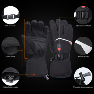 Gants <span class=keywords><strong>de</strong></span> <span class=keywords><strong>ski</strong></span> chauffants électriques pour homme et <span class=keywords><strong>femme</strong></span>, imperméables, pour l'hiver, pour le snowboard, 7,4 V, 2200 mAh - Product Image 3