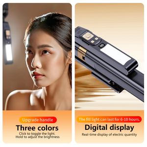 Bâton à <span class=keywords><strong>selfie</strong></span> original avec suivi du visage à 360 °, cardan de suivi de rotation à hauteur étendue de 180cm avec poignée de lumière de remplissage CL12 - Product Image 4