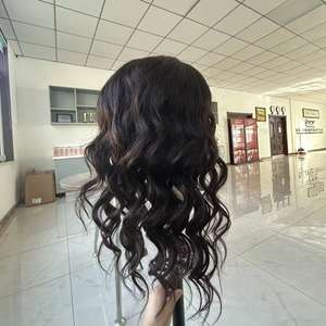 Perruque en dentelle HD 100% cheveux humains Premier Hair, vague bouclée, couleur noire naturelle, en stock - Product Image 1