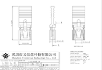 Connecteur de bornes à pas de 2,54 mm, capuchon de court-circuit noir à extrémité ouverte, connecteur à broches à longue poignée