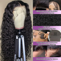 Pelucas de Cabello Humano 100% Virgen HD con Encaje Frontal sin Pegamento, Ondas de Agua, Pelucas de Cabello Humano sin Pegamento, 100% Cabello Humano