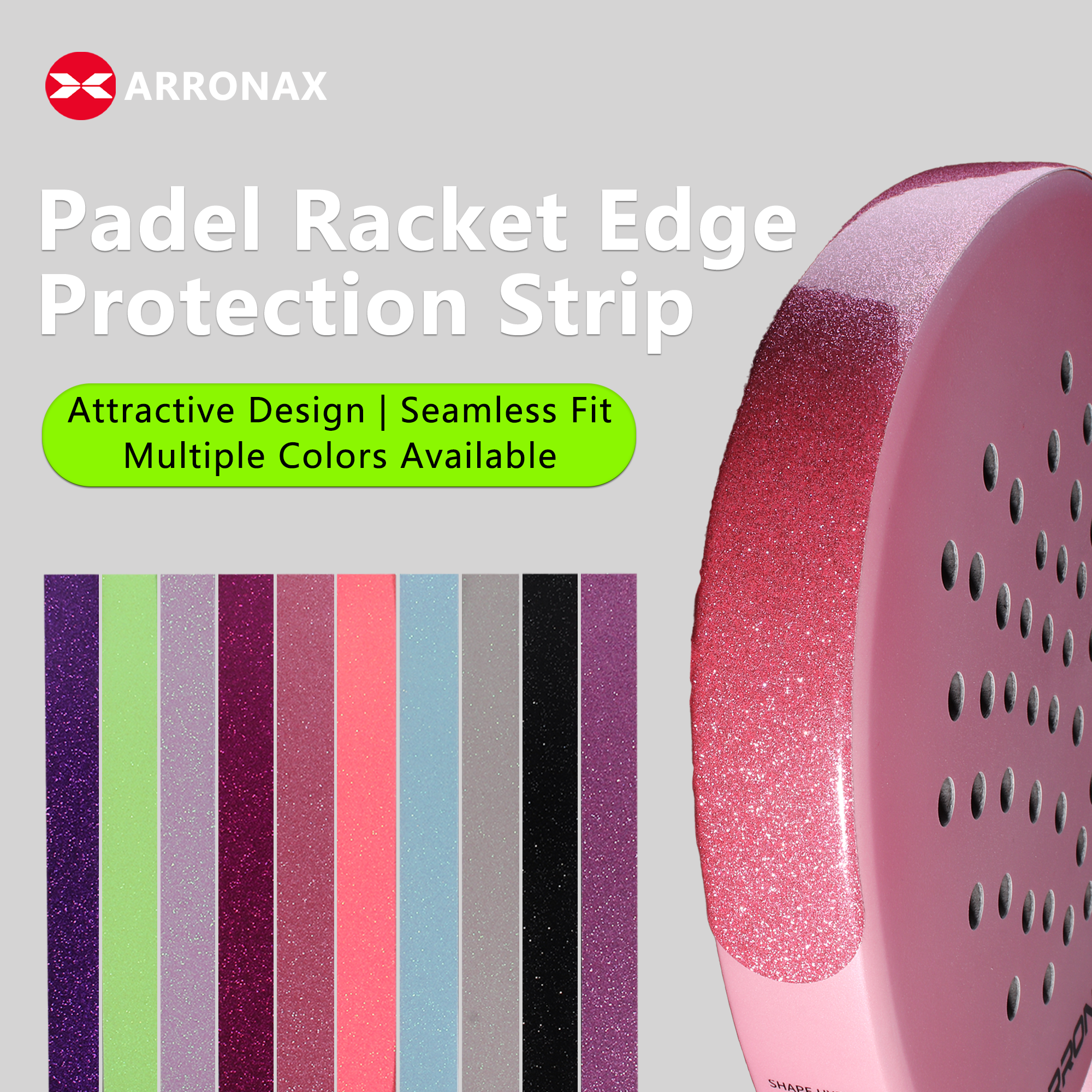 Pro Grade ARRONAX Pickleball Accessories Durable TPU Padel Racket Edge Protection Strip Waterproof and Long Lasting