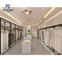 Comptoirs de Design Intérieur Haut de Gamme pour Magasin de Vêtements, Étagères de Présentation de Robes Femme et Agencements pour Boutiques de Prêt-à-Porter