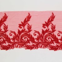 Bande de dentelle en polyester brodée de sequins YUGU, largeur 26 cm, qualité doublement contrôlée, pour hauts féminins - Vente en gros usine, livraison rapide