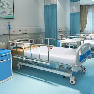 Long Medical 3 Crank Medical Bed 3 Function Hospital Bed Nursing Bed For Patients