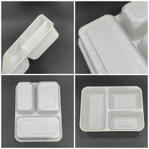 Fiambrera desechable de espuma PLA biodegradable al por mayor de fábrica hecha de almidón de maíz y papel Kraft envasado de alimentos compostable - Product Image 3