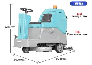 Mesin cuci lantai industri DM-760, peralatan pembersih penggosok lantai otomatis