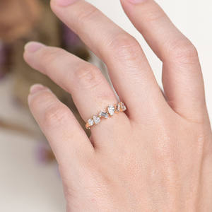 Bagues en or jaune 10K pour femmes, bijoux de luxe à coupe ronde pour fiançailles, mariage, anniversaire, bague D Moissanite GRA - Product Image 5