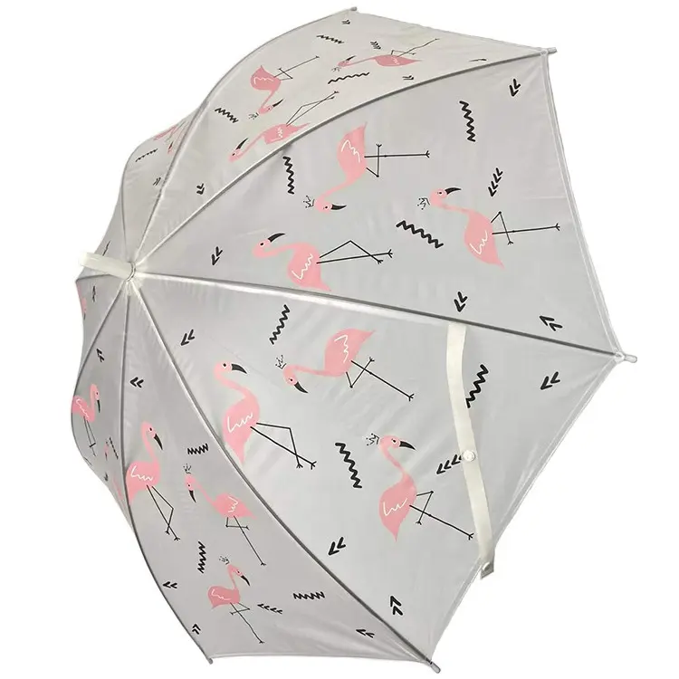 Nette Kinder Mädchen Jungen Klare Regenschirme Druck für Kinder Kunststoff Polyester Regenschirm mit Logo Kleiner Regenschirm