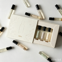 Boîte d'échantillons personnalisée à faible coût de livraison pour 2/3/5 flacons de 2 ml, avec emballage en papier pour coffret découverte de parfums et huiles essentielles