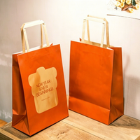 Sacs en papier kraft blanc et brun de qualité alimentaire avec poignées, personnalisables avec logo, pour plats à emporter, cadeaux et shopping
