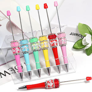 Stylo à bille en plastique avec strass colorés, design de chat KT de dessin animé, nouveau modèle 2025, fabrication de bijoux, jouets durables - Product Image 1