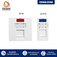 Module Keystone RJ45 CAT6 YSJ HB-MB12 standard français - Plaque murale 22,5x45mm pour prise réseau de câblage structuré