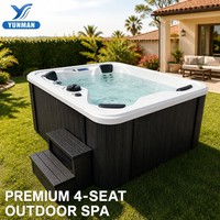 Baignoire Spa Extérieure Rectangulaire Moderne YUNMAN CE pour 4 Personnes, Hydrothérapie, Jardin, Hôtel, Autoportante, Écologique, Acrylique 64
