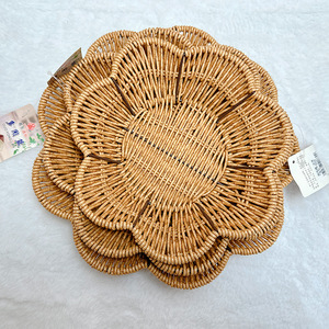 Juego de Platos para Aperitivos de Plástico Tejido, 3 Piezas, Color Marrón, Imitación Ratán, Frutero, Bandeja para Servir, Tamaños Grande, Mediano y Pequeño - Product Image 2