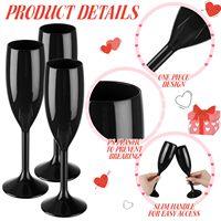 Flûtes à champagne en vrac, gobelets en acrylique de 6 oz, verres à vin, toast, boisson, plastique incassable, tasses à champagne à pied haut, gobelet
