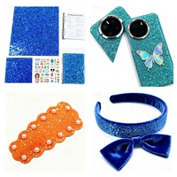 Cuir artificiel PU épais résistant à l'abrasion avec paillettes pour coque de téléphone DIY et accessoires pour cheveux 16013