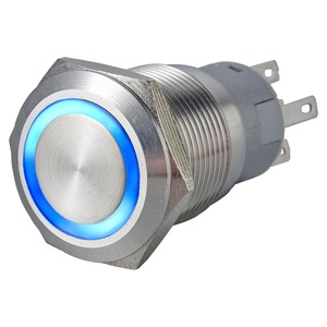 Interruptor de Botón Pulsador Momentáneo Iluminado con Anillo LED, 1NO1NC, IP67, Impermeable, 250V, 12V, 12mm, 22mm, Acero Inoxidable, 3A, Terminal de Pin, para el Hogar - Product Image 5