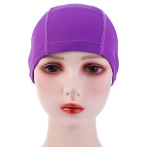 Gorros de baño deportivos de poliéster y elastano de color sólido para hombres, mujeres y niños, protegen las orejas, herramientas de natación para cabello largo, nailon - Product Image 5