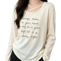 T-shirt OEM pour femme 2026, ODM, manches longues, respirant, coupe ample, vêtements pour femme, mode et décontracté pour le printemps et l'automne