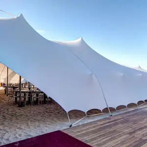 Tela de tienda elástica para eventos, carpa impermeable resistente al fuego para eventos, bodas y eventos