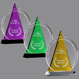 定制设计多色高品质K9水晶圆形饰板水晶图标奖 - Product Image 3