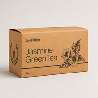 Boîte à thé en carton kraft brun naturel écologique avec logo personnalisé, imprimée, pliable, pour sachets de thé, emballage alimentaire de vente au détail