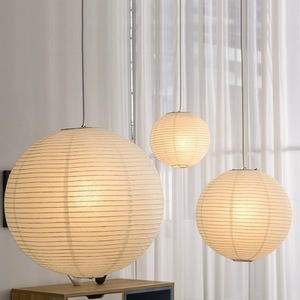 Lámpara Colgante Redonda de Papel Japonés E27 LED Luz Blanca Cálida para Hogar, Dormitorio, Restaurante, Lámpara Esférica de Papel Xuan - Product Image 3