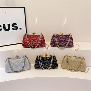 Flower Pattern Diamond Dinner Evening Bag Luxury <b>Clutch</b> Women <b>Wedding</b> Party Shoulder Bag Luxury Rhinestone Handbag For Women - Product Image 1
