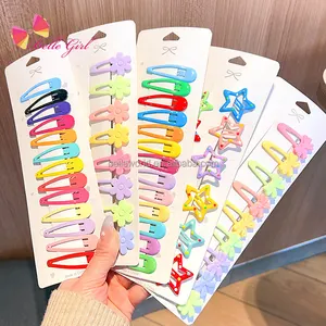 Belleworld Màu Sắc Hỗn Hợp Bow Sao Thả Hình Dạng BB Clip 5Cm Dễ Thương Kim Loại Hairgrips Tóc Snap Clip Cho Trẻ Em Cô Gái Tóc Phụ Kiện