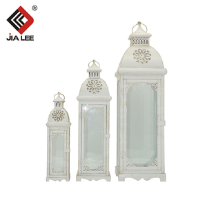 Antiguo marroquí cubierta <span class=keywords><strong>de</strong></span> metal decorativos faroles <span class=keywords><strong>de</strong></span> acero blanco boda <span class=keywords><strong>vela</strong></span> linterna - Product Image 2