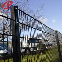 Panneau de clôture de sécurité en acier 2D, revêtement poudré noir, durable, double fil, écologique, treillis de sécurité pour extérieur et maison