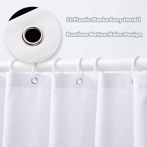 Boho abstrait bleu arc-en-ciel feuilles d'or arc géométrique moderne minimaliste <span class=keywords><strong>rideau</strong></span> de <span class=keywords><strong>douche</strong></span> salle de bain neutre <span class=keywords><strong>rideau</strong></span> de bain décor à la maison - Product Image 3