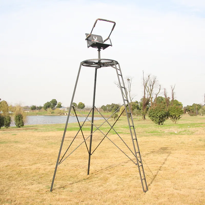 Draagbare Jacht Herten Boomstands Statief Uitrustingstoren Voor Één Personen Met Comfortabele Stoel