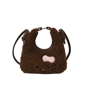 Mini Borsa a Secchiello in Pelliccia Sintetica a Forma di Gatto - Borsetta Kawaii in Pile a Tracolla per Donne - Product Image 2