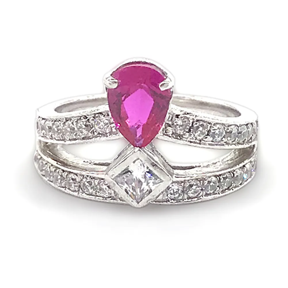 Value 925 Silver Natural 18K Ruby Gemstone Ring