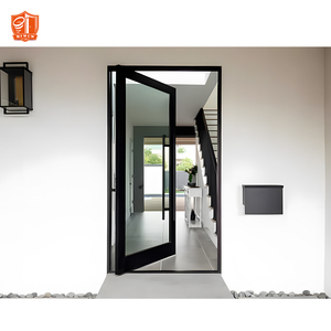 Porta dupla ação alumínio vidro pivô para entrada apartamento luxo - Product Image 6