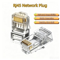 Connecteur RJ45 non blindé Cat6 UTP 8P8C plaqué or haute vitesse Gigabit pour câbles Ethernet