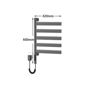 Sèche-serviettes électrique en acier inoxydable, chauffe-serviettes mural, sèche-serviettes double de luxe avec séchoir pour salle de bain SPA - Product Image 6