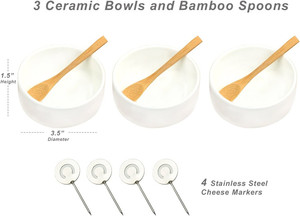 <span class=keywords><strong>Plateau</strong></span> <span class=keywords><strong>de</strong></span> service <span class=keywords><strong>individuel</strong></span> en bambou avec 3 bols en céramique pour la cuisine - Product Image 5