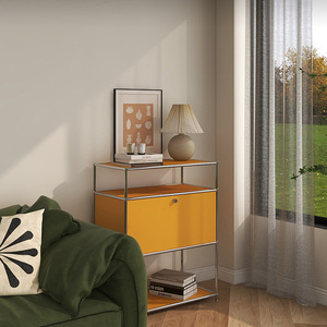 Mesitas de noche blancas de acero inoxidable simples modernas, mesita de noche Modular de Metal para dormitorio, Hotel, Villa, apartamento - Product Image 3