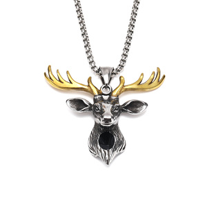 ยุโรปและสหรัฐอเมริกาข้ามพรมแดนแฟชั่นสัตว์ชายกวางไทเทเนียมจี้เหล็กอาวุโสอินสตาแกรมความรู้สึกการออกแบบเฉพาะกลุ่ม - Product Image 4