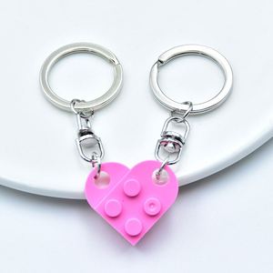 Ensemble de porte-clés pour couple d'amis, pendentif en forme de cœur, puzzle à assembler, accessoires de bijoux en plastique - Product Image 6