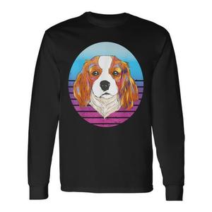T-shirt à manches longues Cavalier King Charles Spaniel, design aquarelle, style mignon pour maman de chien - Product Image 1