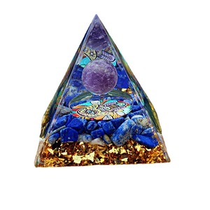 Pirámide de Cristal Kogiya con Bola de Amatista y Lapislázuli, Decoración para el Hogar, Regalo - Product Image 5