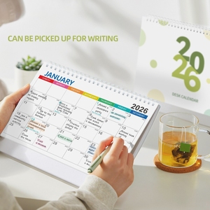 Promotional 2026 2027 Custom Folding Daily Offset Printing Art Paper Hot Stamping High Quality Low Price Desk Calendar