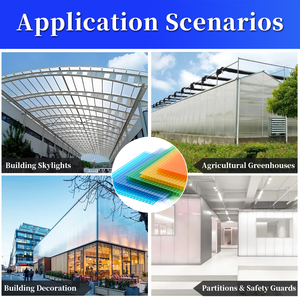 Màu xanh lá cây nhà Polycarbonate tấm 16mm Dày x Loại cấu trúc multiwall nhà kính tấm polycarbonate rỗng - Product Image 3