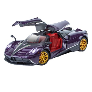 Voiture de sport miniature en métal à l'échelle 1:24 avec fonction de recul, effets sonores et lumineux, miniature décorative pour tout-petits, emballage en boîte colorée - Product Image 1