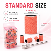 Bandes de ponçage pour ongles OEM mini 3,1 mm, grains 80, 120, 180, 240, couleur et emballage personnalisés avec logo pour ponceuse à ongles