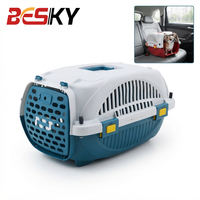 Nouvelle conception, petite taille, cage de transport pour animaux de compagnie en plastique, approuvée par les compagnies aériennes, boîte de transport pour chat et chien avec porte sécurisée verrouillable